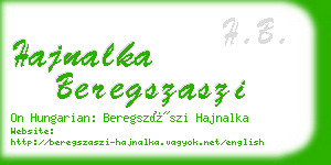 hajnalka beregszaszi business card